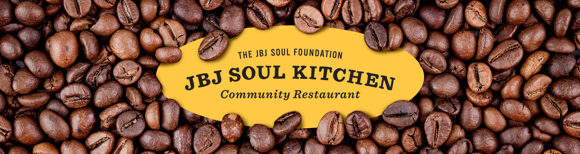 coffee beans overlaying the JBJ Soul Kitchen logo