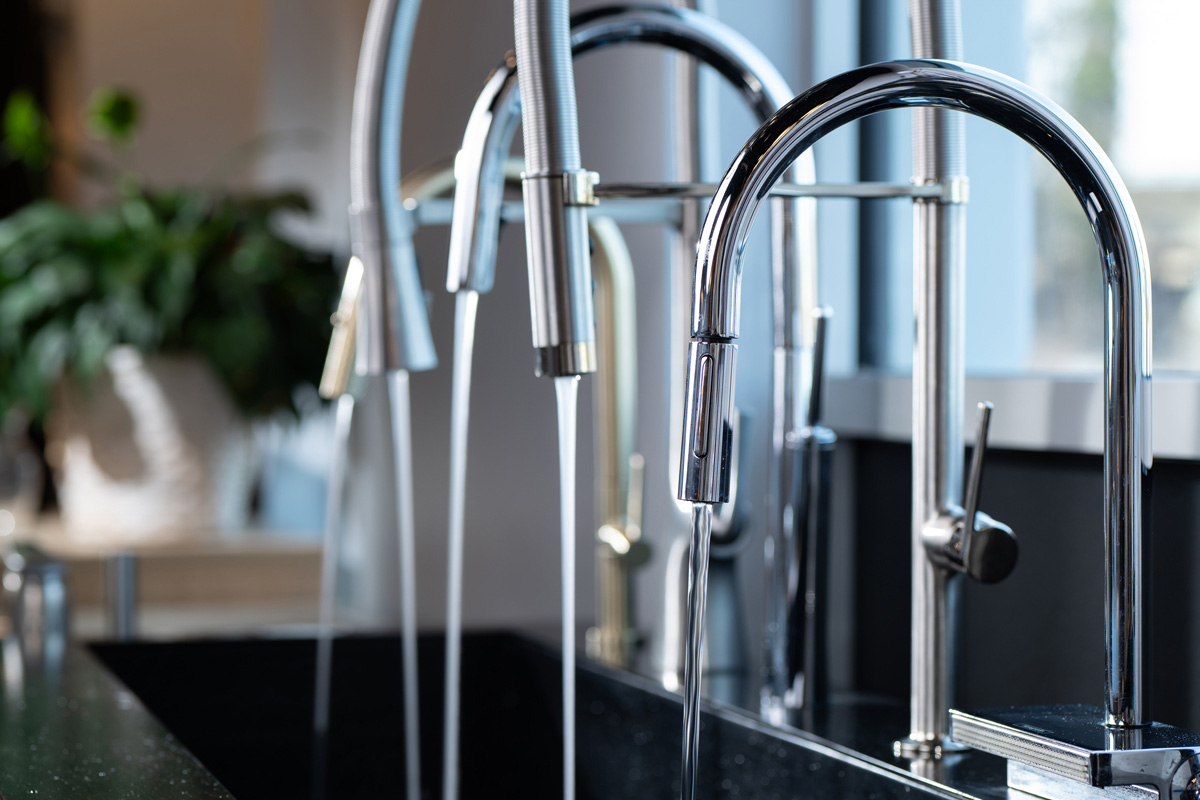 Faucets running water