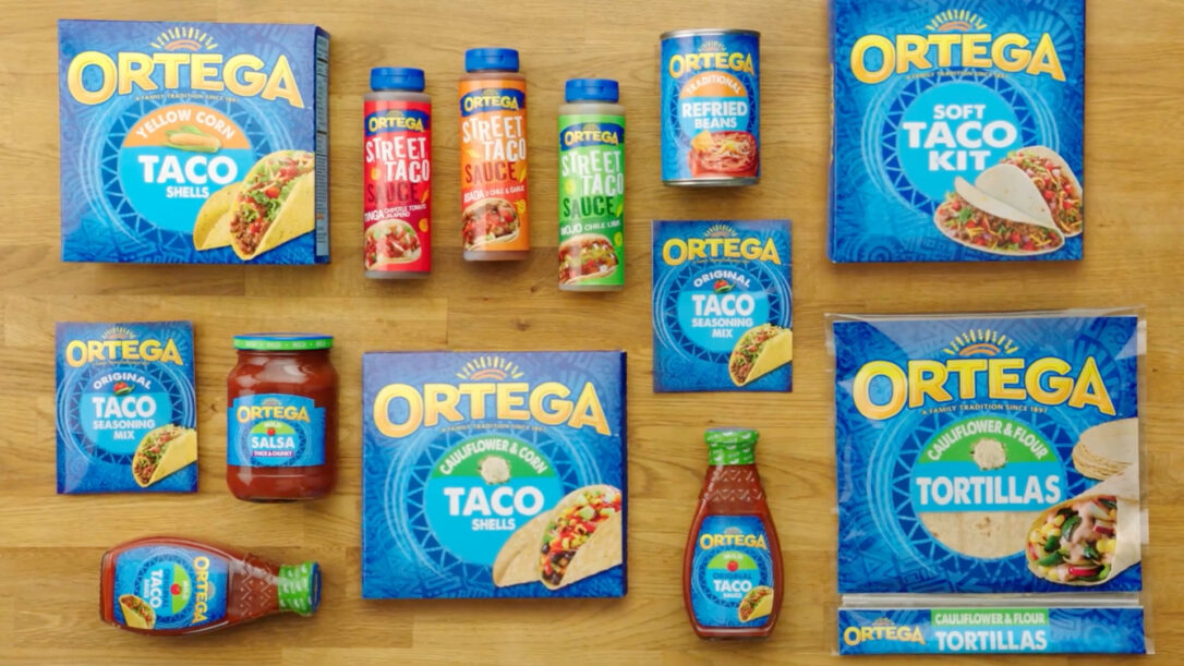 Tabletop view of Ortega products